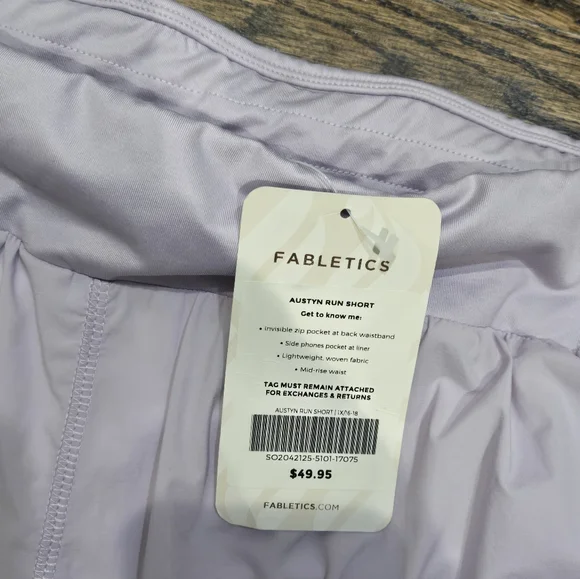 Fabletics Austyn Run Shorts Sky Purple White NWT 1X - Picture 3 of 10